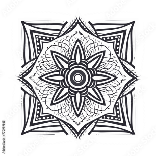 Mandala para colorear lineas de dibujo