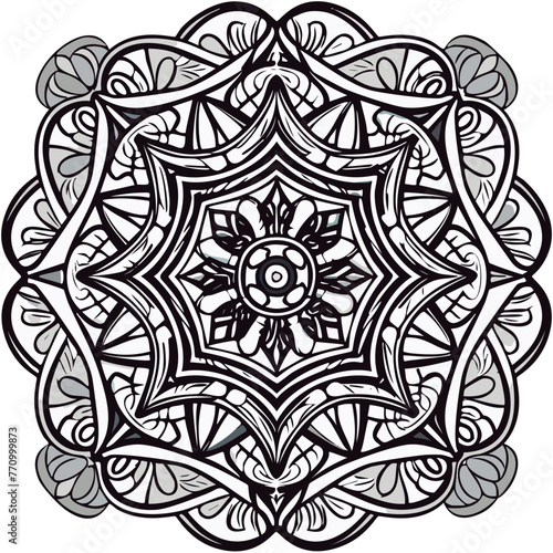 Mandala para colorear lineas de dibujo