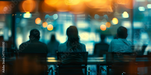 unrecognized people in meeting room. business man woman team discuss.