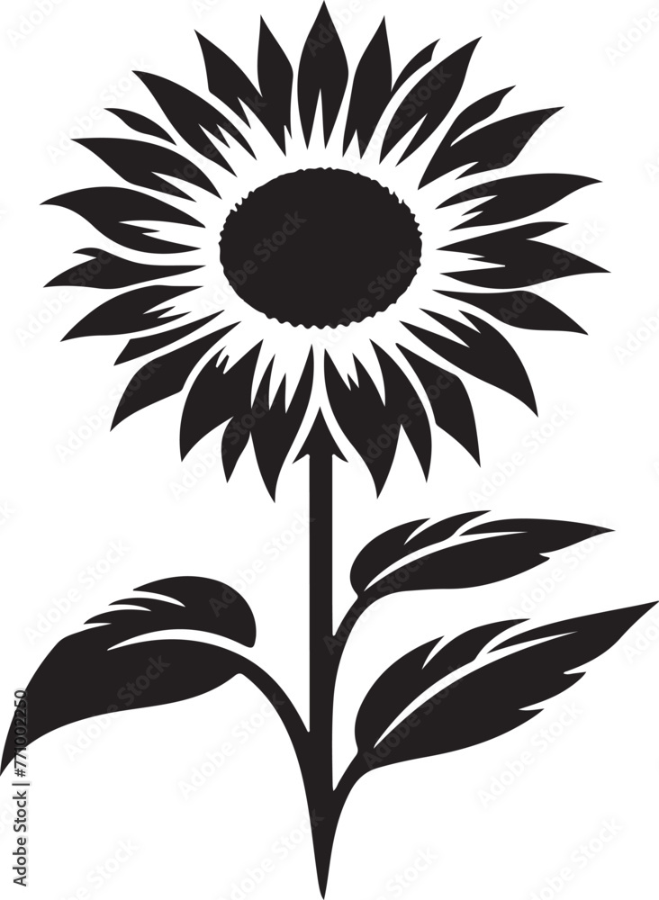 Sunflower black and white isolated icon Sunflower black and white isolated icon