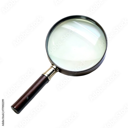 realistic illustration of magnifier with black plastic handle