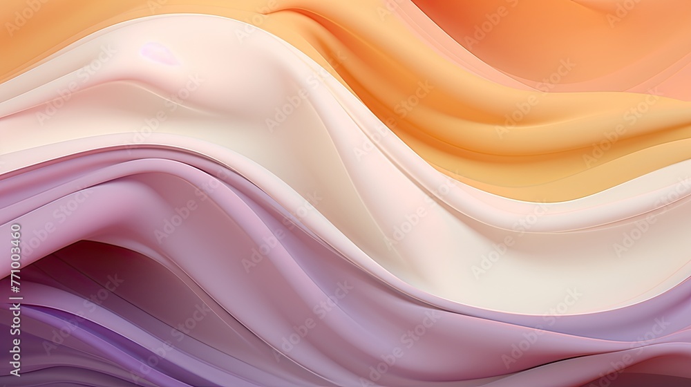 Obraz premium Wavy abstract background. Brightly colored polymer surface with a wavy shape. A dynamic plastic form.