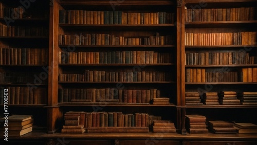 books on wooden shelves