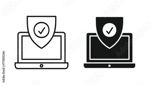 Security Icon Design with Lock and Shield Imagery
