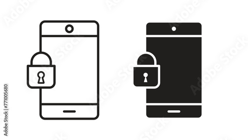 Security Icon Design with Lock and Shield Imagery
