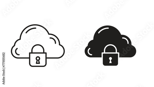Security Icon Design with Lock and Shield Imagery