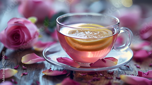 Rose Lemon Tea flower tea cup rose