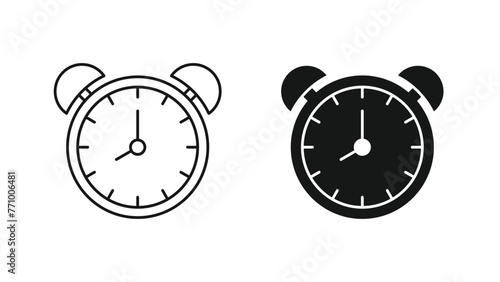 Clock Icon Design with Vintage and Contemporary Clock Faces