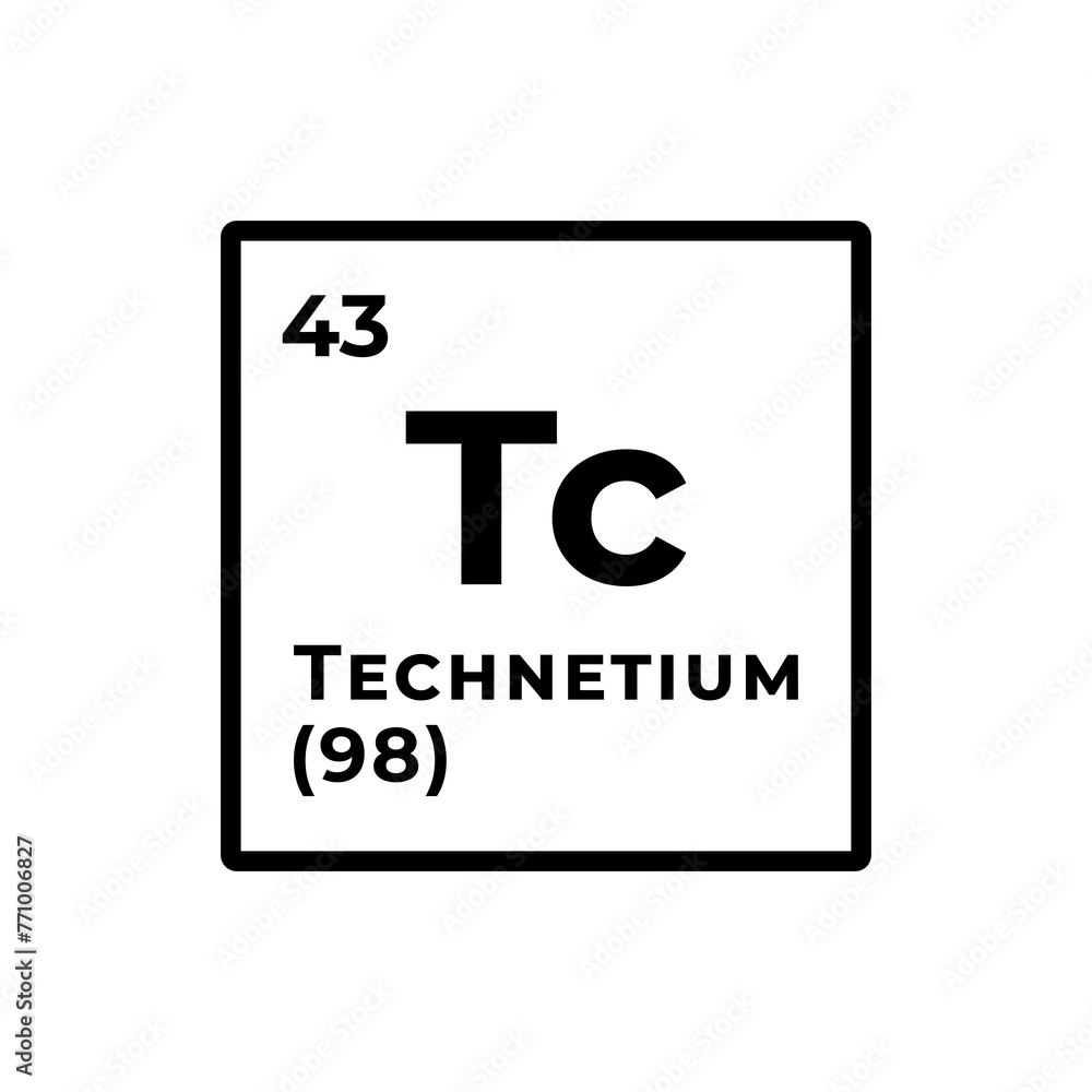 Technetium, chemical element of the periodic table graphic design Technetium, chemical element of the periodic table graphic design