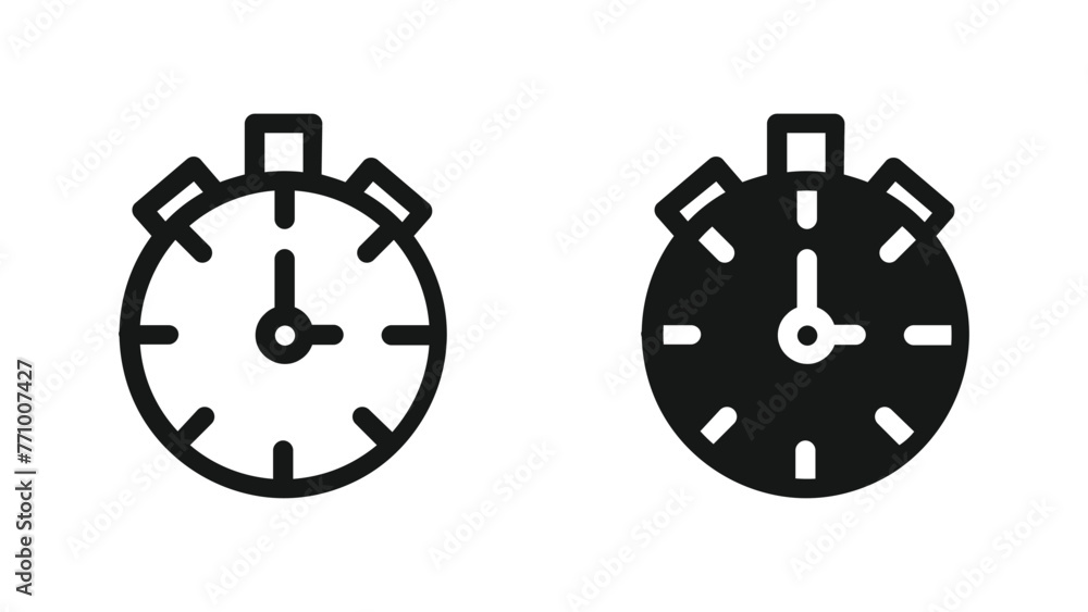 Timer Icon Design with Hourglass and Digital Timer Variations - obrazy, fototapety, plakaty 
