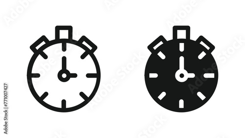 Timer Icon Design with Hourglass and Digital Timer Variations