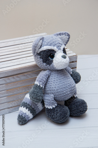 soft plush toy gray raccoon