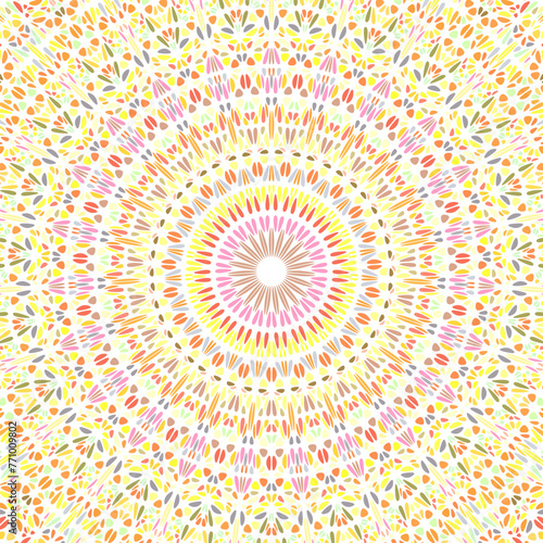 Dynamic abstract radial flower mosaic background - psychedelic colorful hypnotic vector design