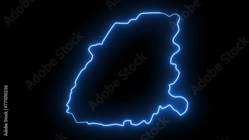 map of Koforidua in ghana with glowing neon effect photo