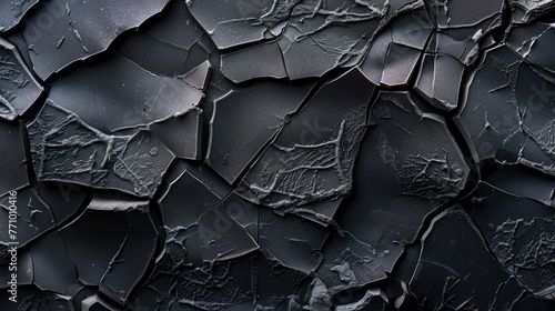 black cracked texture can be used for background - generative ai