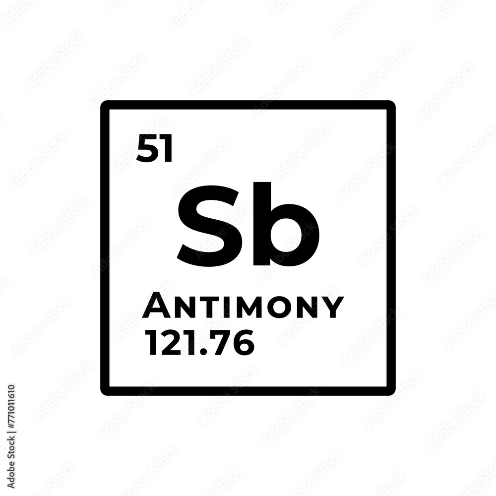 Antimony, chemical element of the periodic table graphic design Antimony, chemical element of the periodic table graphic design