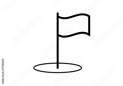 Icono negro de bandera en fondo blanco.