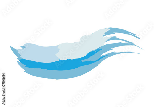 Trazado azul hecho con pincel representado agua. 