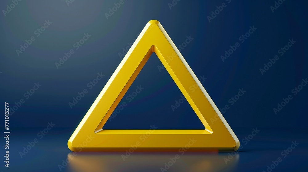 A 3D realistic yellow triangle warning sign is depicted in vector illustration. A 3D realistic yellow triangle warning sign is depicted in vector illustration.