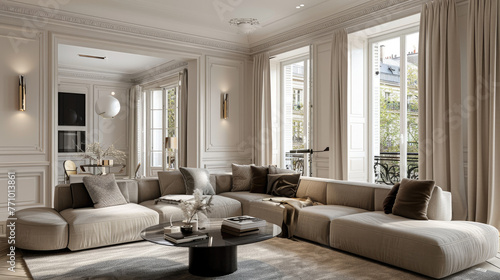 Elegant and Sophisticated Living Room with Neutral Color Palette