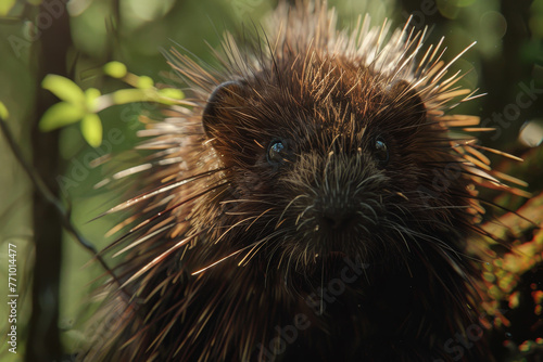 A brown animal with a lot of hair on its face