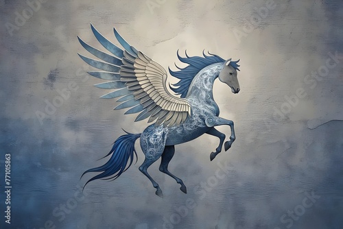 Mystical Winged Horse Pegasus Fantasy Artwork Ethereal Graceful Flight