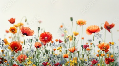 Blooming Beauty  Red Poppies in a Summer Meadow