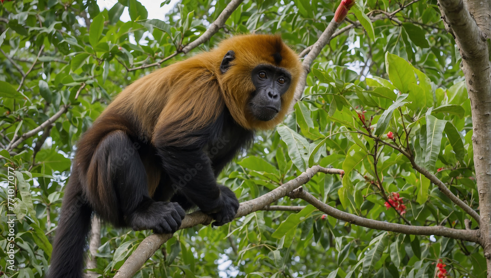 Fototapeta premium howler monkey close view 