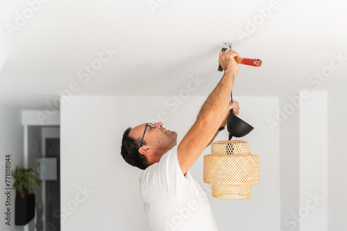 senior home repair man. photo