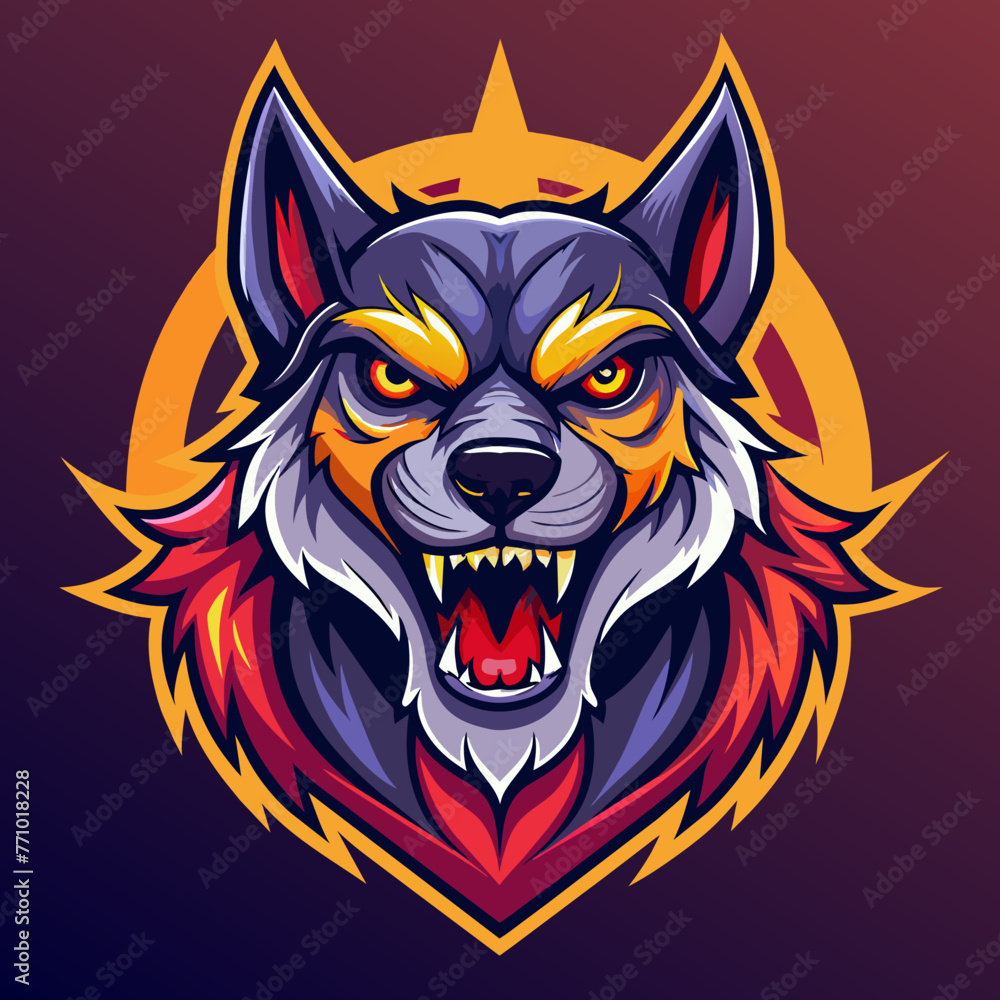 Fototapeta premium head, animal, vector, wolf, tattoo, tiger, lion, wild, 