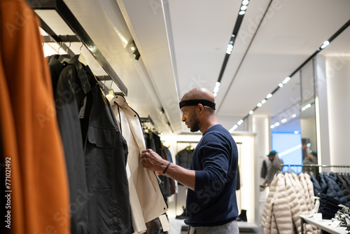 Man In The Store After Hair Transplant Procedure photo