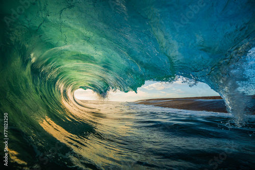Fototapeta Naklejka Na Ścianę i Meble -  Ocean wave at sunset 