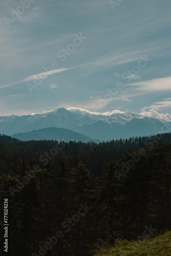 mountains and clouds