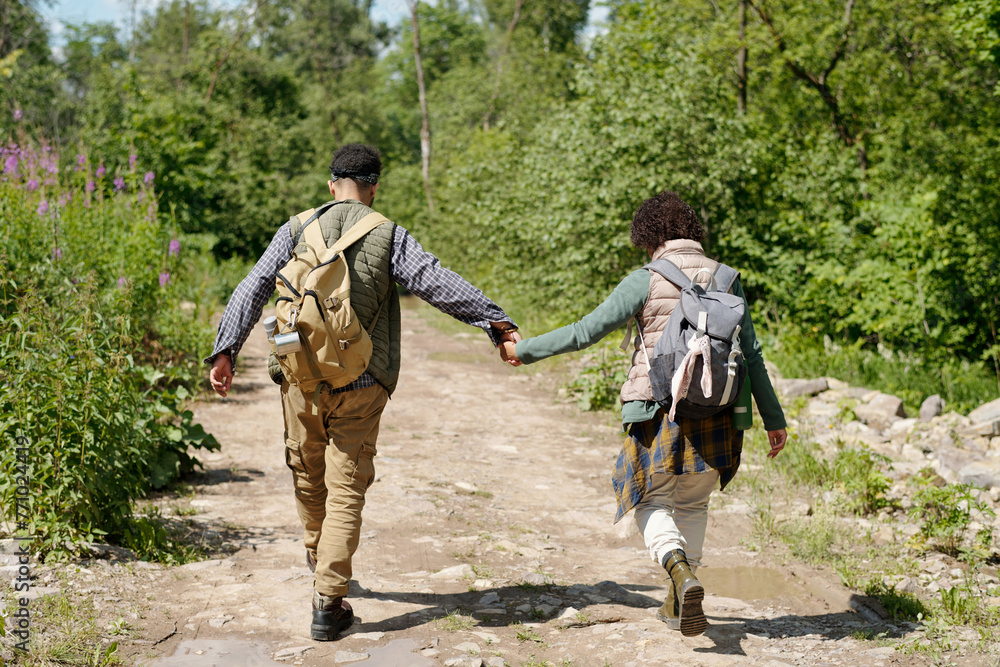 Romantic Couple Hiking On Summer Day Romantic Couple Hiking On Summer Day