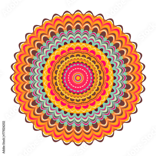 Mandala wit different colors ethnic ornament