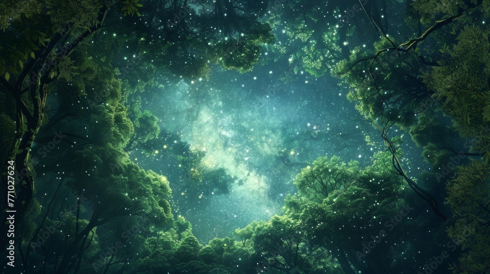 Lush Green Forest Filled With Trees Lush Green Forest Filled With Trees