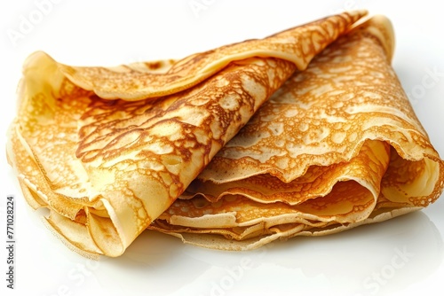 Delectable Crepes on a White Background - Studio Setup Generative AI
