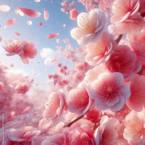 Cherry blossom, ai, illustration, 3d, watercolor, spring, flower