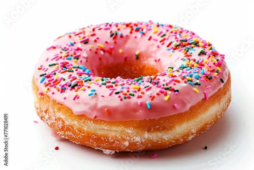 Delectable Donut Isolated on White Background - Studio Style Generative AI