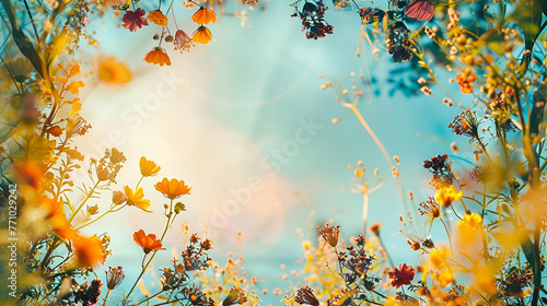 Dreamy Autumn Bokeh and Foliage, Golden Hour Light Effect - Whimsical Style, Seasonal Change Concept; Fits Seasonal Wallpapers, Thanksgiving Decor, Artistic Posters, Copy Space