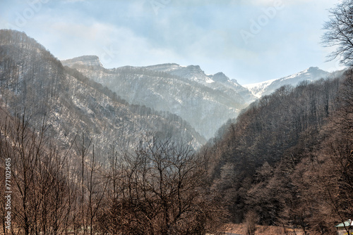 Mountain landscape in the Alagir Gorge in North Ossetia