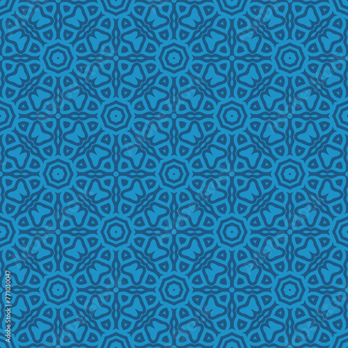 Vintage seamless pattern. Ornamental antique style, floral background. blue ornament