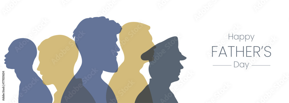 Father's Day banner.Vector illustration with silhouettes of men.