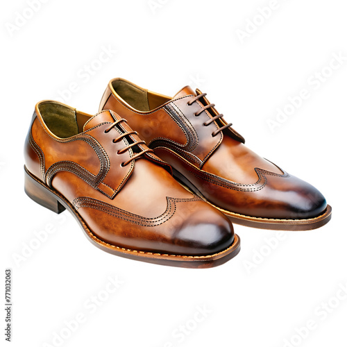 brown shoes isolated on the white background