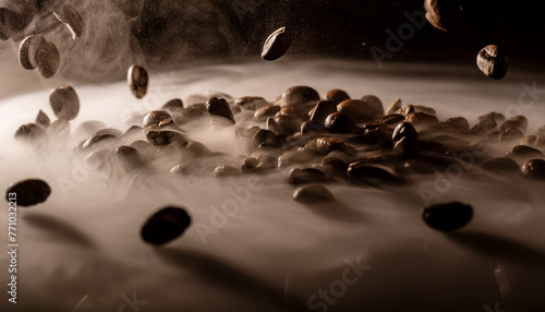 コーヒー　コーヒー豆　キリマンジャロ　モカ　ほっと　ひととき　素材　余白