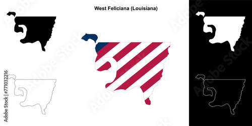West Feliciana parish (Louisiana) outline map set
