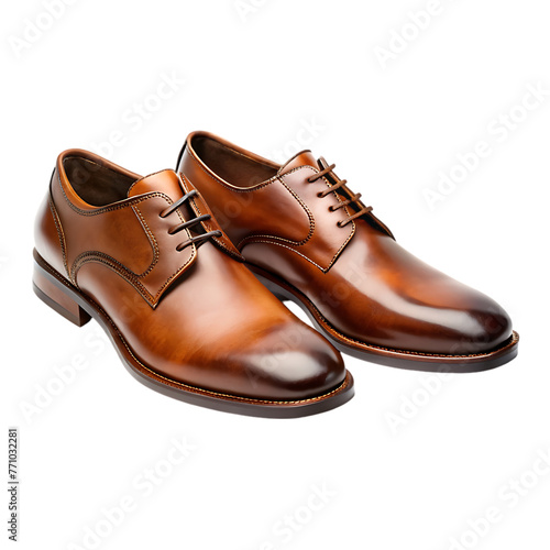 brown shoes isolated on the white background