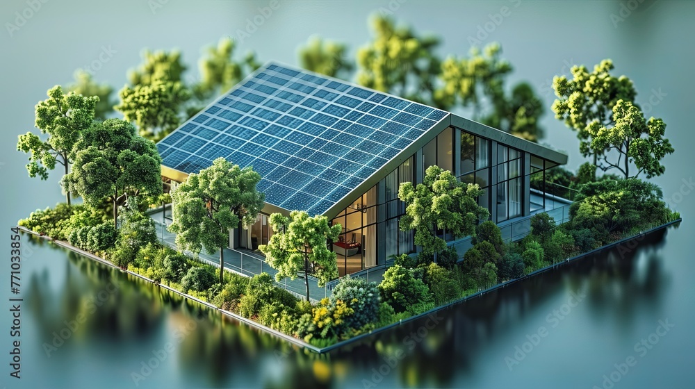Custom-designed vector illustration of solar cell plant elements and components in a system diagram, depicted in an isometric view. Custom-designed vector illustration of solar cell plant elements and components in a system diagram, depicted in an isometric view.
