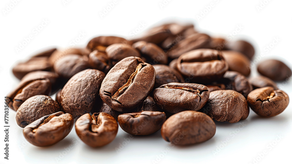 Selective Close-Up Focus On Coffee Beans Arrangement Selective Close-Up Focus On Coffee Beans Arrangement