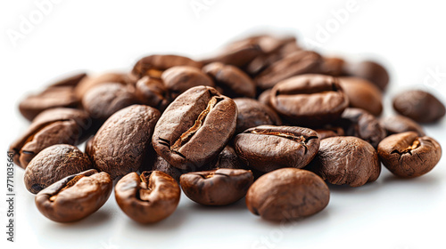 Selective Close-Up Focus On Coffee Beans Arrangement